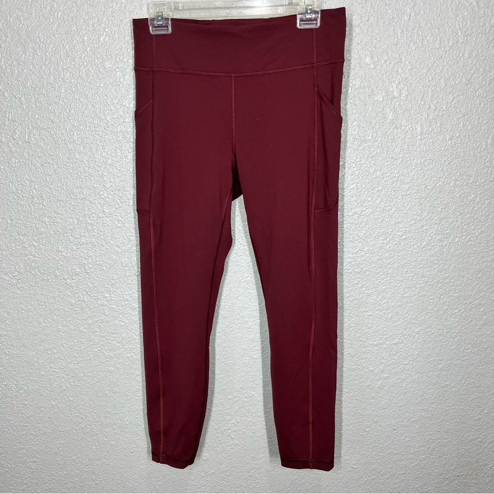 Lululemon Invigorate 25” maroon leggings - Picture 5 of 9